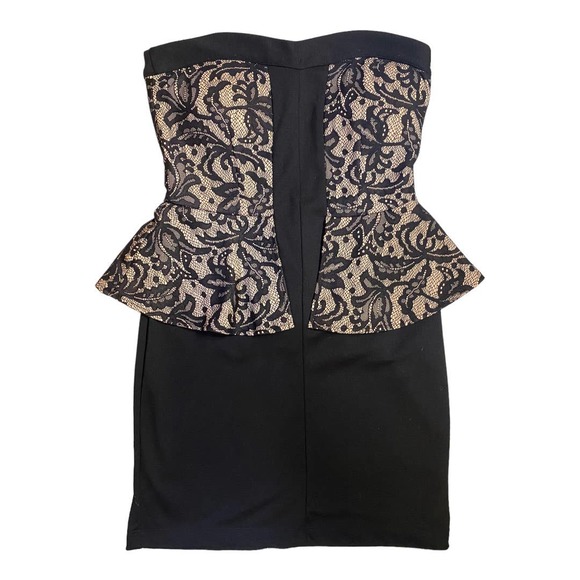 Heart Soul Dresses & Skirts - NWT Heart Soul Dress | Mini Bodycon black tan lace Small